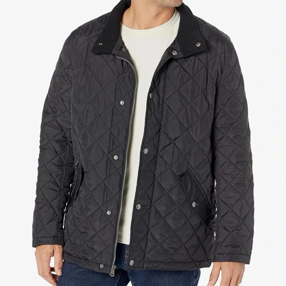 Cole Haan Men's Quilted Nylon Barn Jacket Black NWT Medium